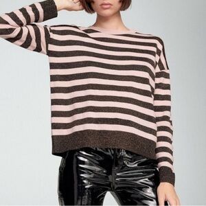Striped Pink and Chocolate Women's  Sweater